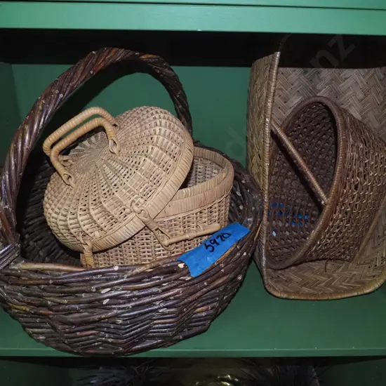 cane and willow  baskets