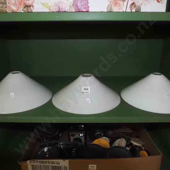 3x milk glass light shades