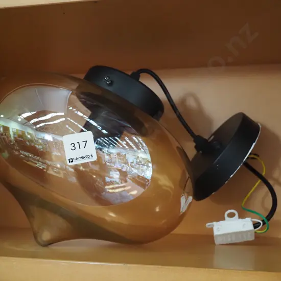 smoked glass pendant light fitting