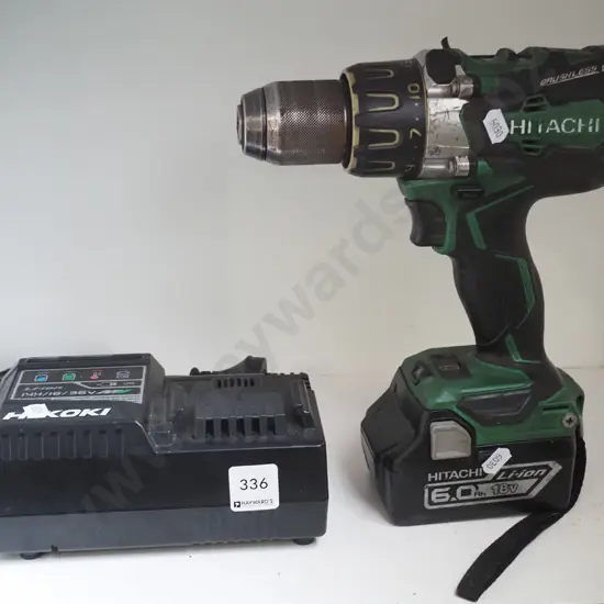 Hitachi battery powered drill with charger