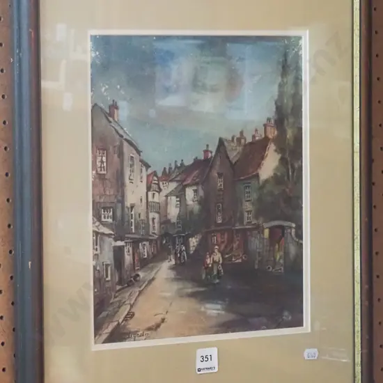 print - village scene