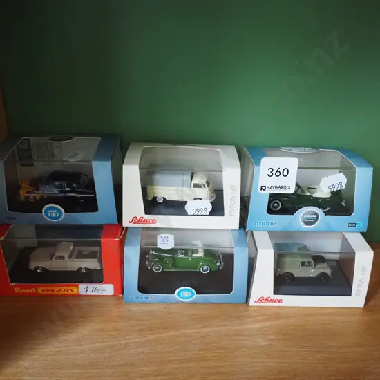 6x boxed 1:87 scale model vehicles