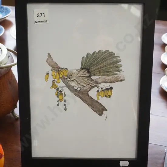framed piwakawaka/fantail  print