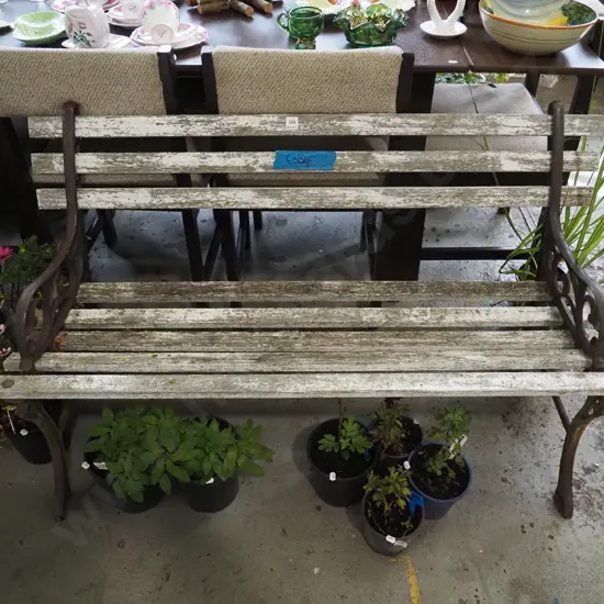 cast iron ended garden bench seat