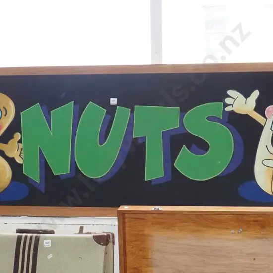 large Go Nuts wooden promotional sign H-600 W-1800 