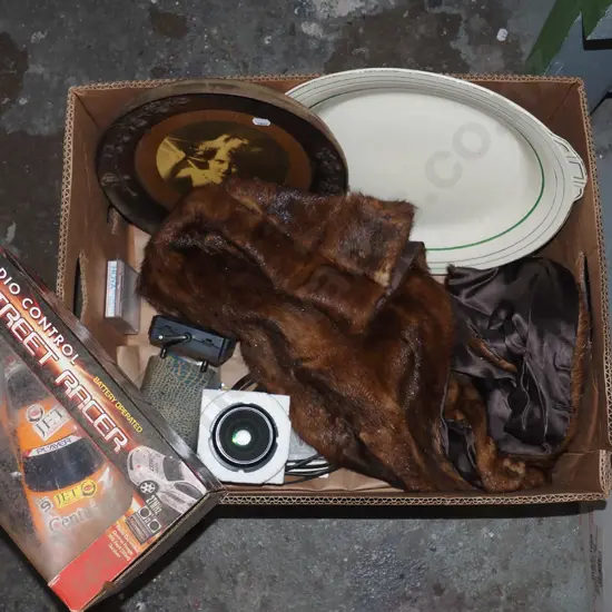 box; cherub print, model vehicle etc