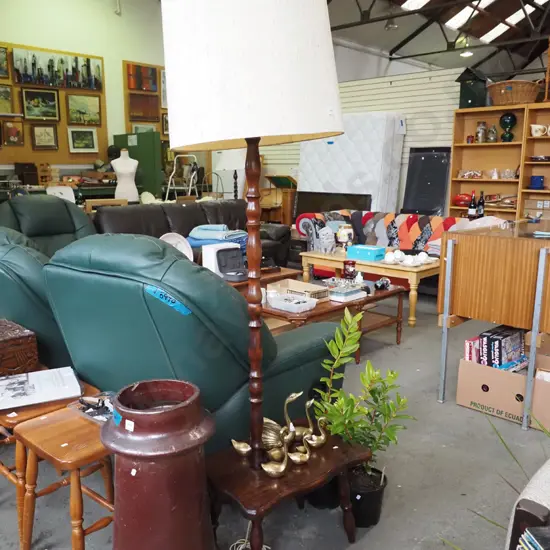 combination side table and standard lamp