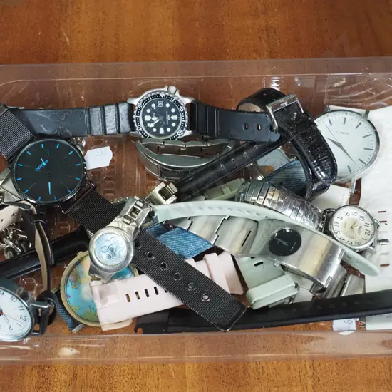 plastic tray of watches