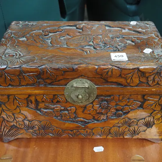 small carved camphorwood chest H-160 