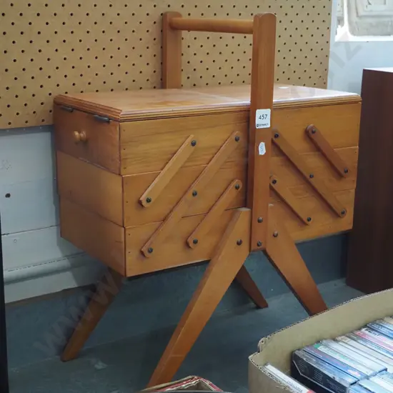 wooden sewing concertina