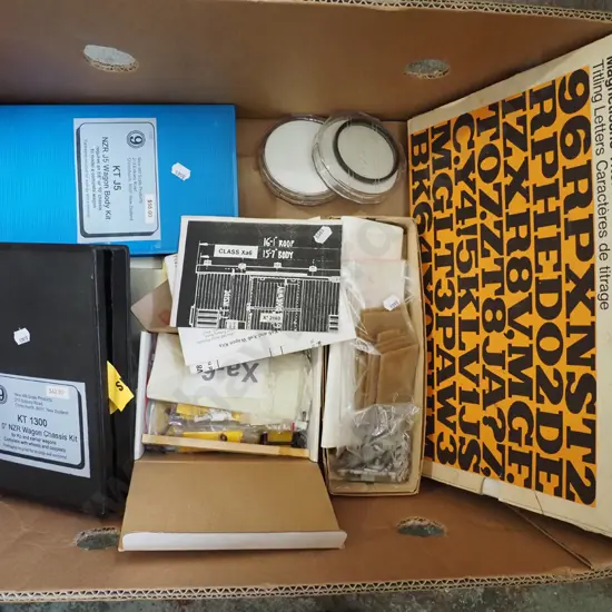 model train wagon body kits, titling letters etc