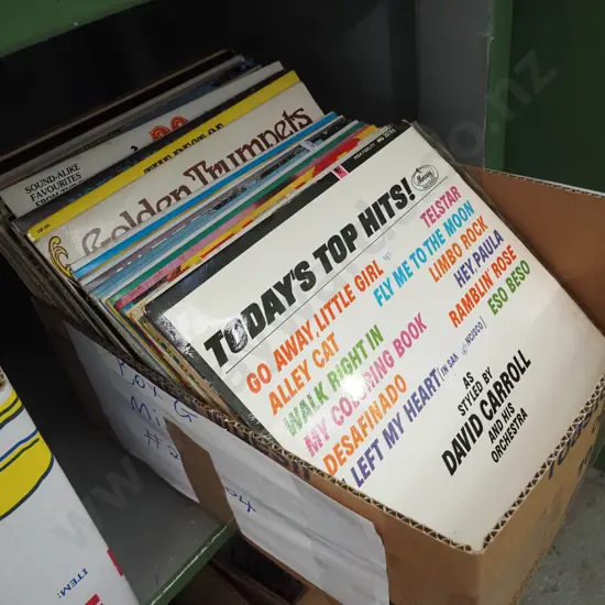 box of LPs