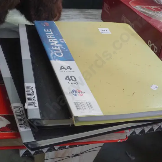 3x clear file folders of stamps 