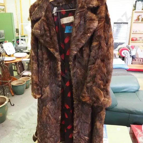 ladies full length fur coat