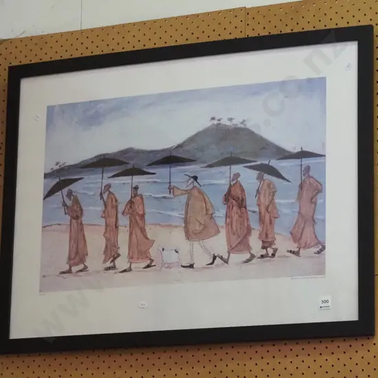 framed Sam Toft print - Seven umbrellas of enlightenment