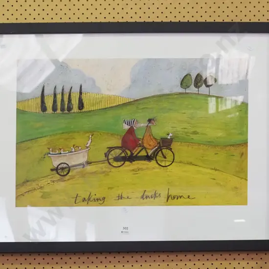 framed Sam Toft print - Taking the ducks home