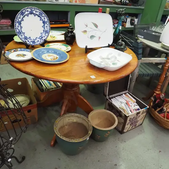 pedestal extending circular dining table H-740 Diam-1040