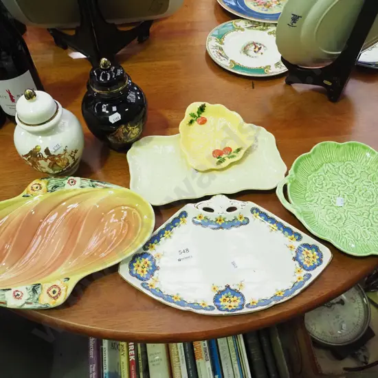 serving trays, ginger jars