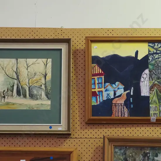 framed oil - Dunedin scenes