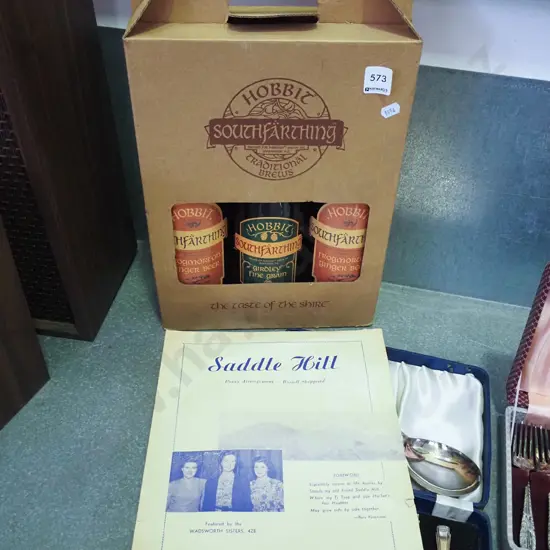 presentation set of Hobbit South Farthing traditional brews, Saddle Hill sheet music