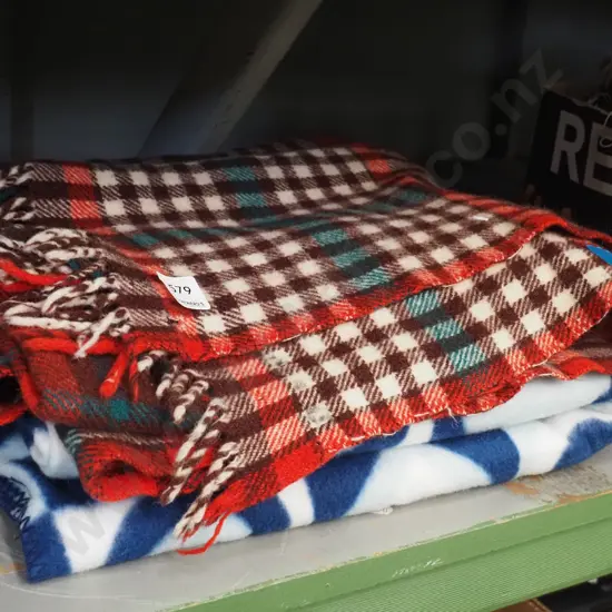 checked woollen travel rug, synthetic blanket