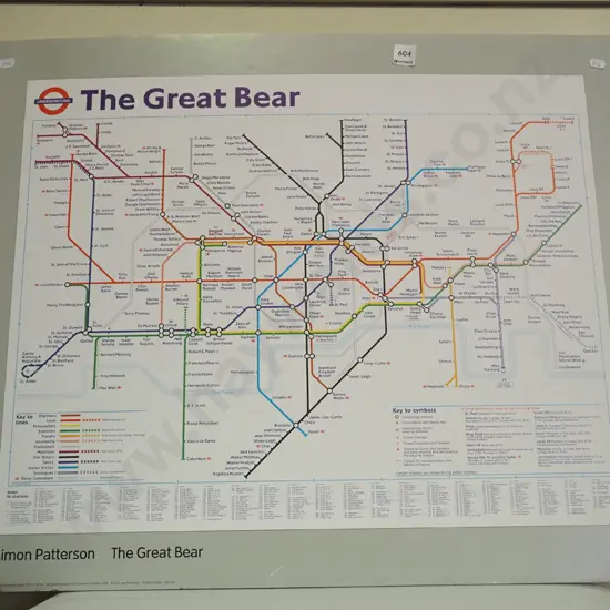 framed print on board - London Underground - The Great Bear Map