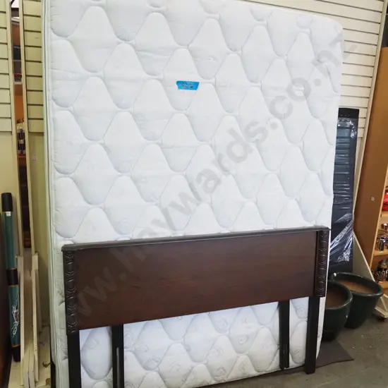 queen bed base, mattress and headboard