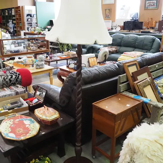 mahogany barley twist standard lamp