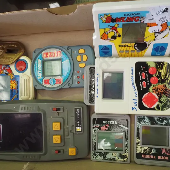 box of hand held games