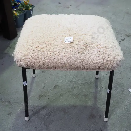 small sheepskin stool