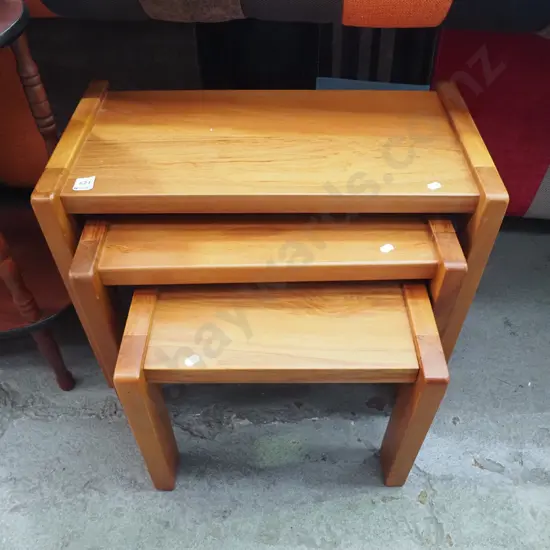 nest of 3 solid rimu tables