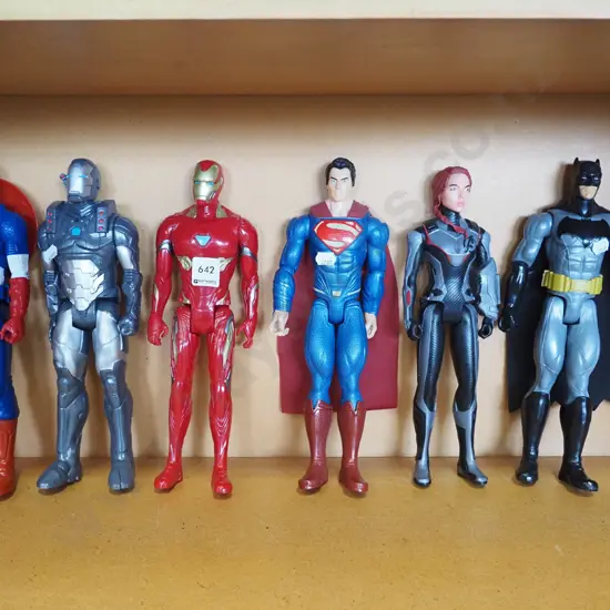 shelf of action figurines