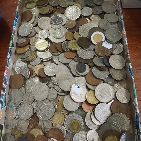 tray of coins