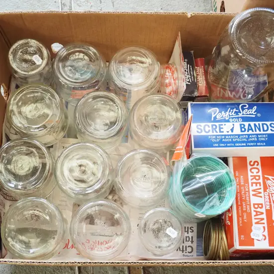 box; jars and lids
