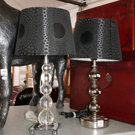 1x metal and 1x perspex table lamps H-440