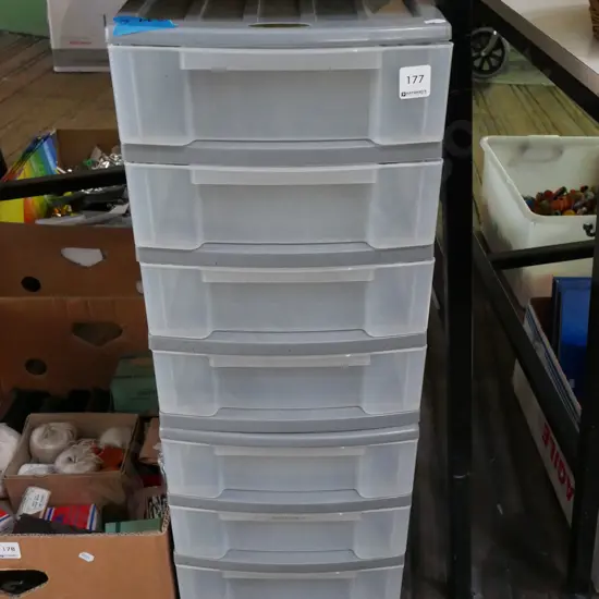 2x sets of Taurus 4 drawer plastic storage chests 