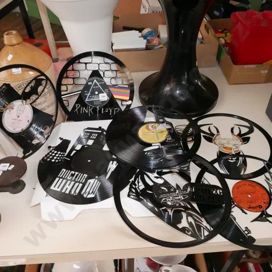 7x cut out record art pieces