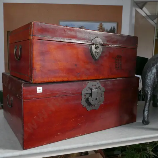 2x Asian lacquer storage chests H-310 W-770 W-530
