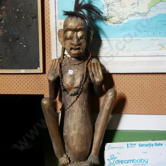 large tall wooden ethnic figurine H-1050