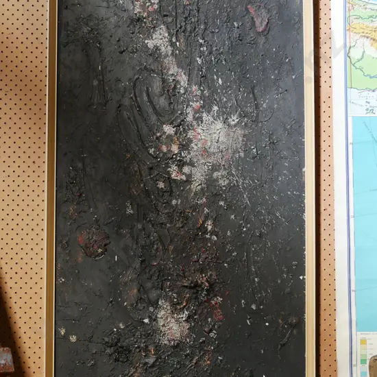 mixed media on board - abstract H-1450 