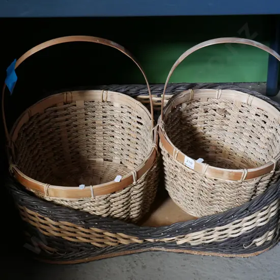 dog baskets, 2x cane and seagrass baskets