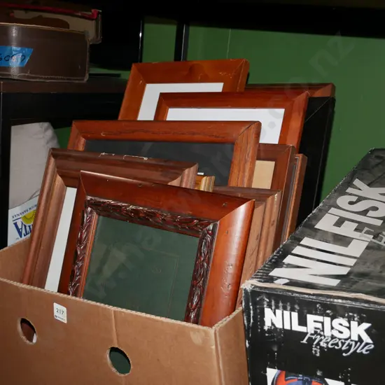 box of wooden photo frames