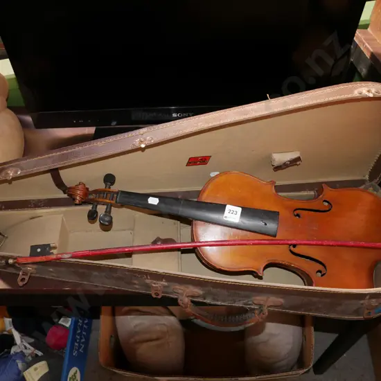 vintage violin and case and bow
