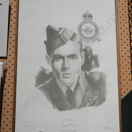framed ltd edition print - Group Captain Cheshire - won Victoria Cross