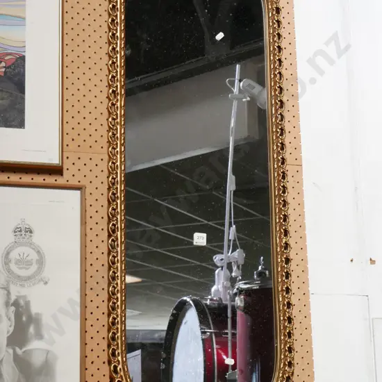 ornate framed oval wall mirror H-1180