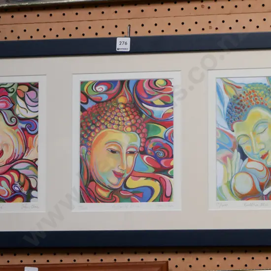 framed triptych - buddha prints