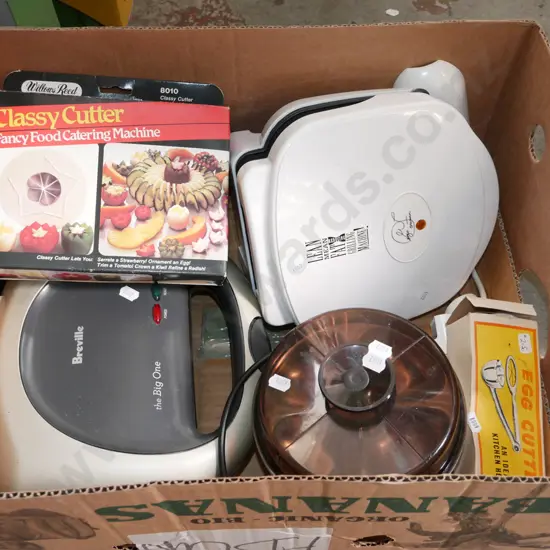 box; sandwich press, classy cutter, egg poacher etc