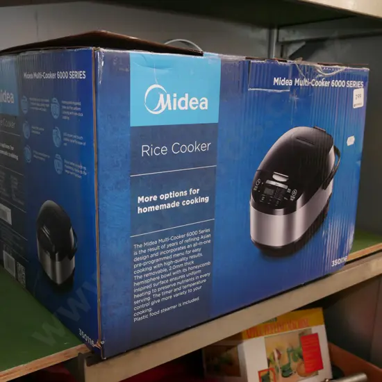 boxed as-new Midea rice cooker