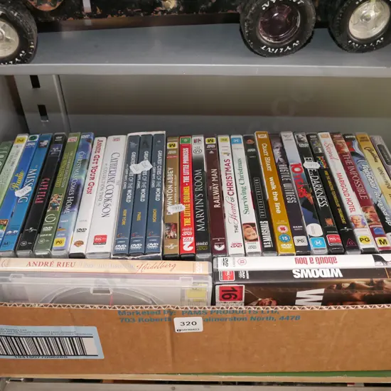 box of DVDs