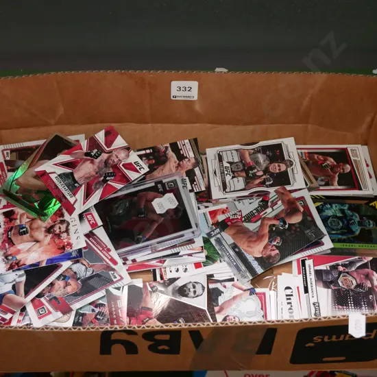 box of sporting cards
